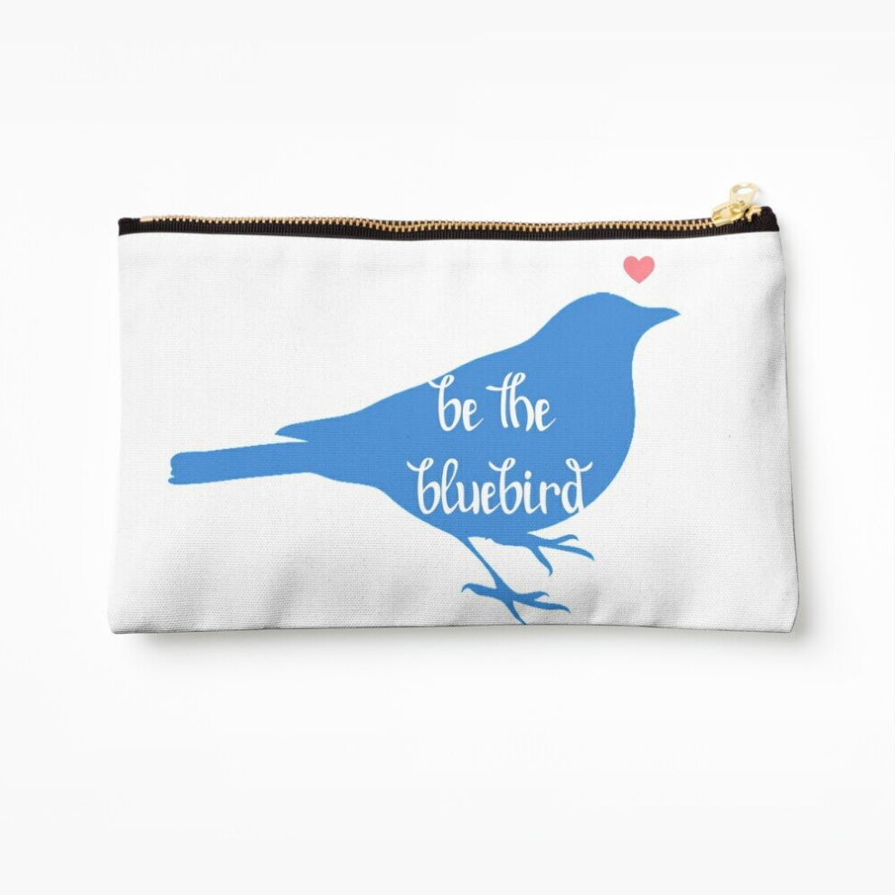 Whibos Makeup Bag Bluebird Of Happiness, Be The Bluebird, Positivity And Kindness Cosmetic Organizer Tyvek Paper Bags Zipper Pouch