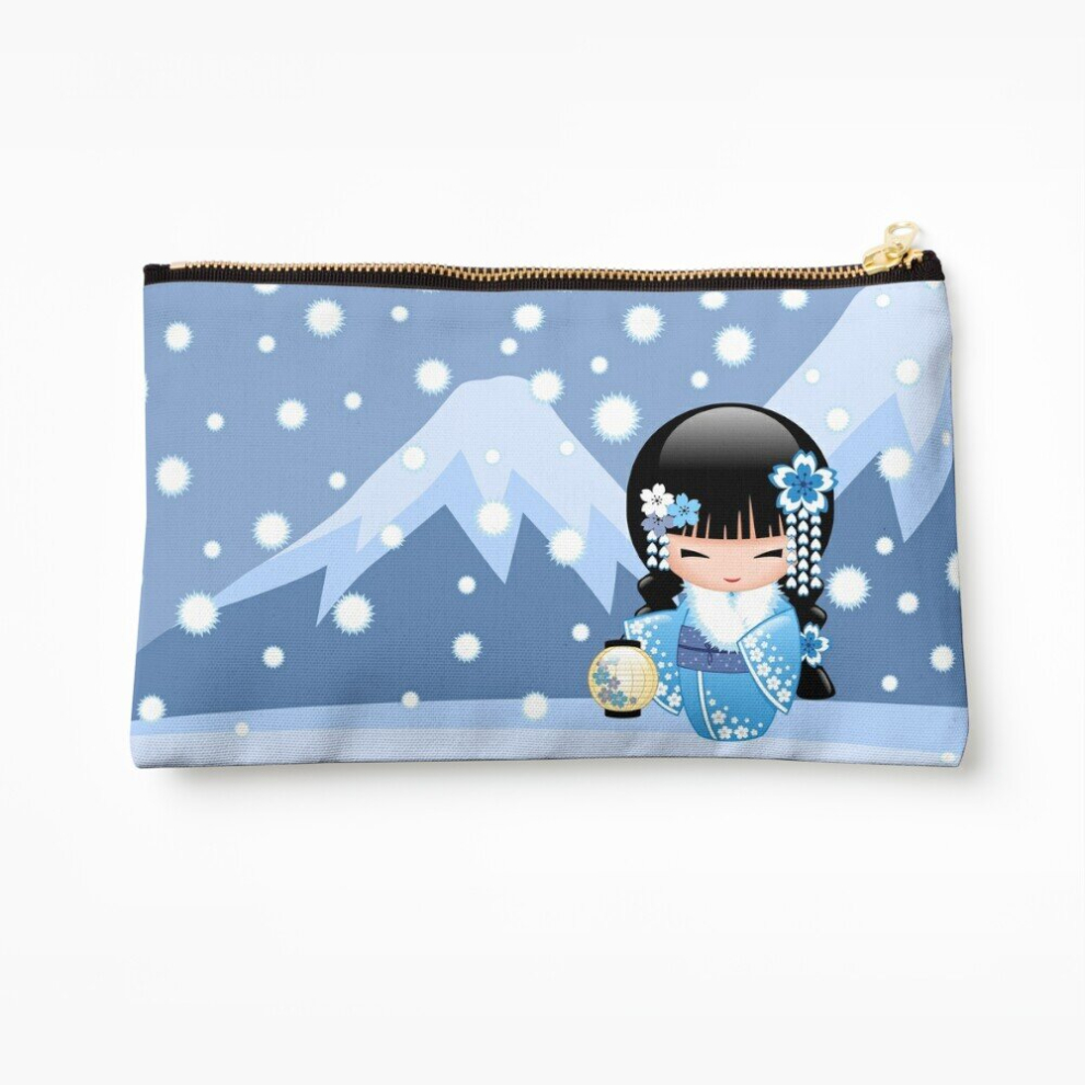 Whibos Makeup Bag Winter Kokeshi Doll V2 Cosmetic Organizer Tyvek Paper Bags Zipper Pouch