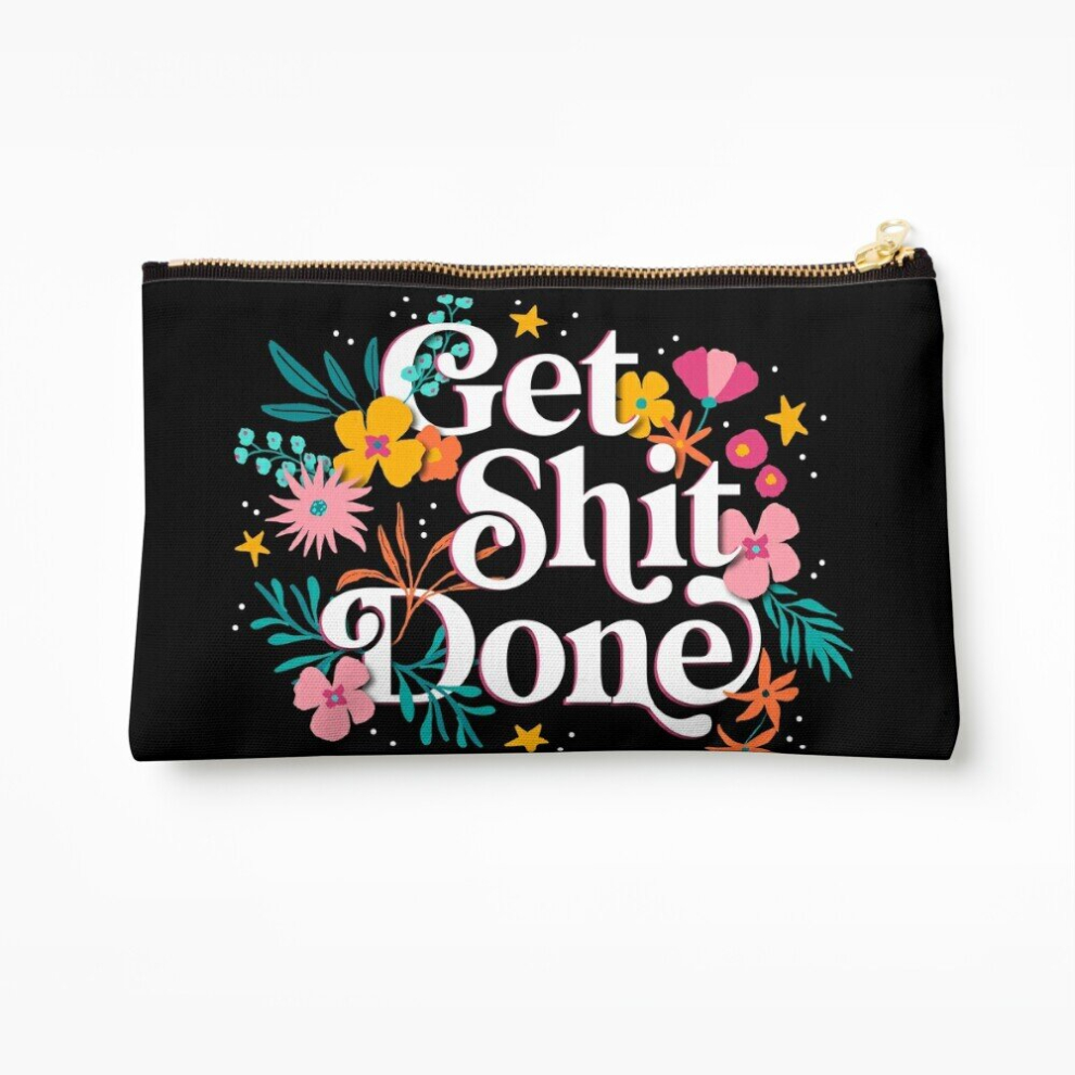 Whibos Makeup Bag Get Shit Done Cosmetic Organizer Tyvek Paper Bags Zipper Pouch