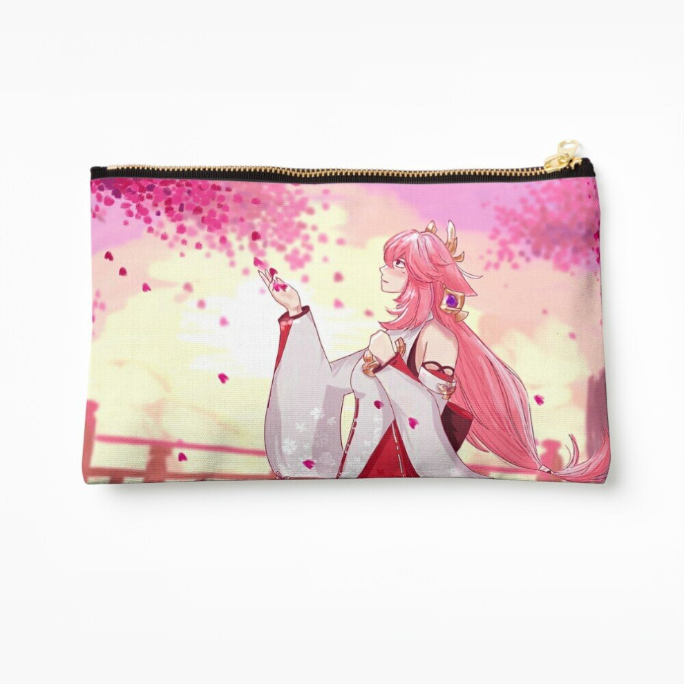 Whibos Makeup Bag Yae Miko Genshin Impact Cosmetic Organizer Tyvek Paper Bags Zipper Pouch