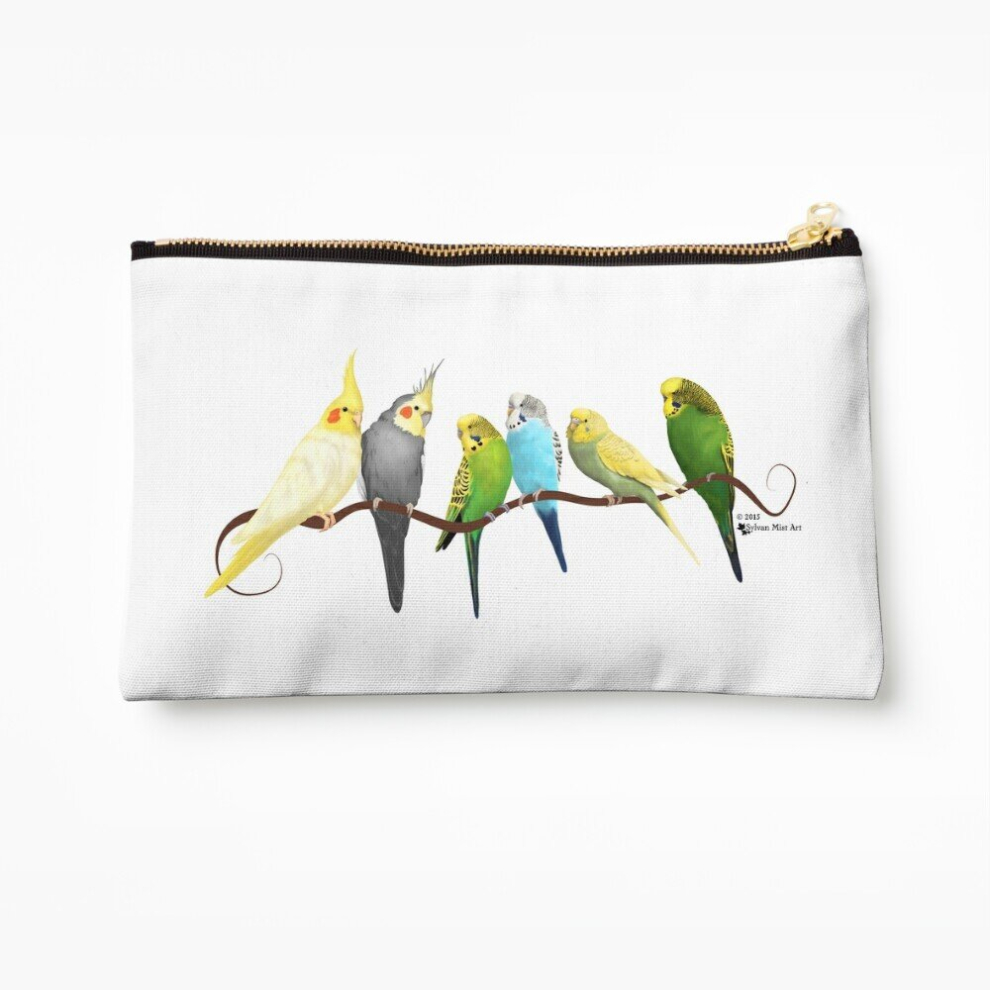 Whibos Makeup Bag Small Parrots Cosmetic Organizer Tyvek Paper Bags Zipper Pouch