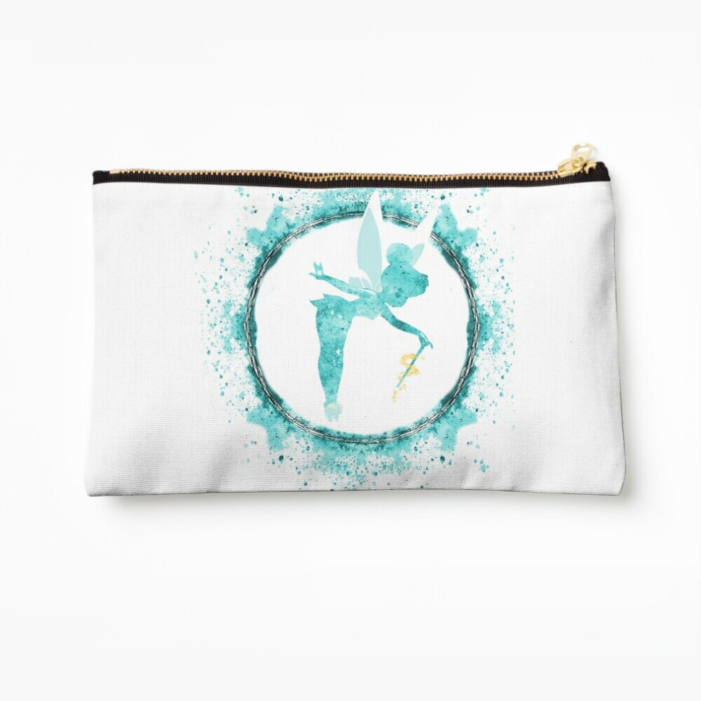 Whibos Turquoise Makeup Bag Tinkerbell - Watercolor Fairy Cosmetic Organizer Tyvek Paper Bags Zipper Pouch