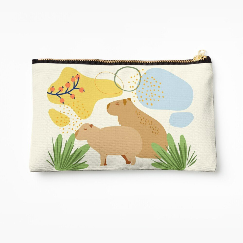 Whibos Makeup Bag Capybara Abstract And Minimal Cosmetic Organizer Tyvek Paper Bags Zipper Pouch