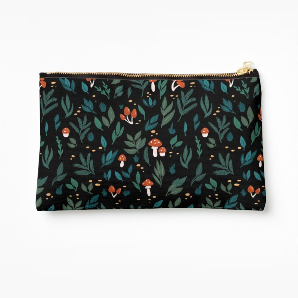 Whibos Makeup Bag Leaves And Mushrooms Cosmetic Organizer Tyvek Paper Bags Zipper Pouch