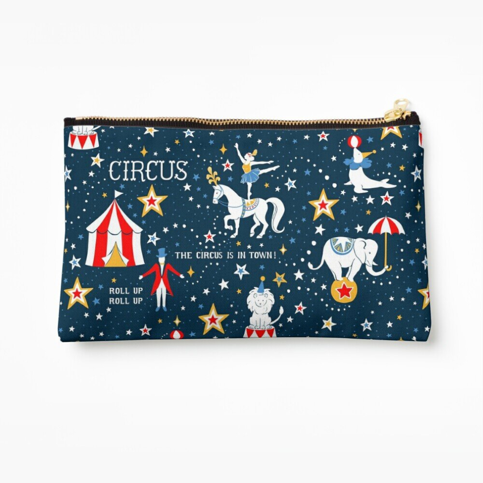Whibos Makeup Bag Retro Circus Cosmetic Organizer Tyvek Paper Bags Zipper Pouch
