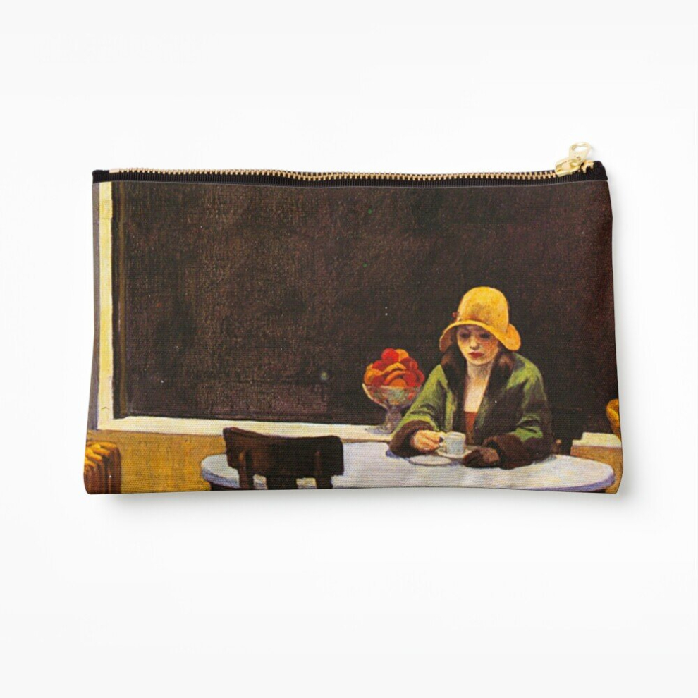 Whibos Makeup Bag Vintage Edward Hopper Automat Cosmetic Organizer Tyvek Paper Bags Zipper Pouch