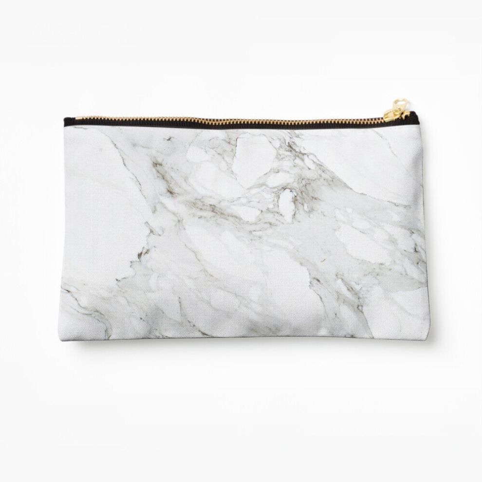 Whibos White Makeup Bag Marble Cosmetic Organizer Tyvek Paper Bags Zipper Pouch