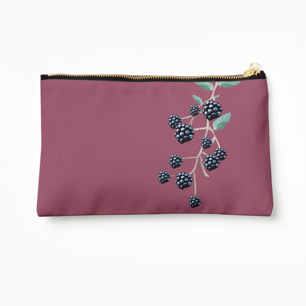 Whibos Makeup Bag Blackberry Illustration Cosmetic Organizer Tyvek Paper Bags Zipper Pouch