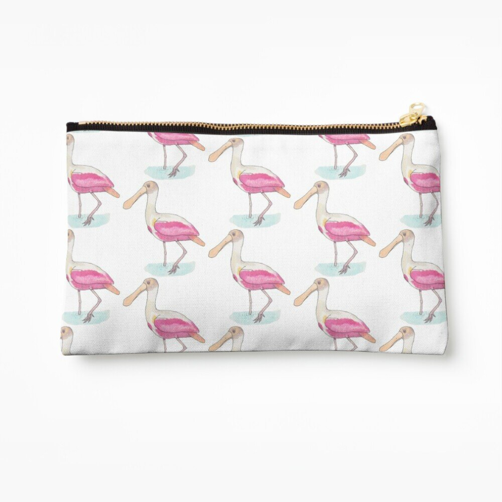 Whibos Makeup Bag Roseate Spoonbill Bird Species Watercolor Art Cosmetic Organizer Tyvek Paper Bags Zipper Pouch