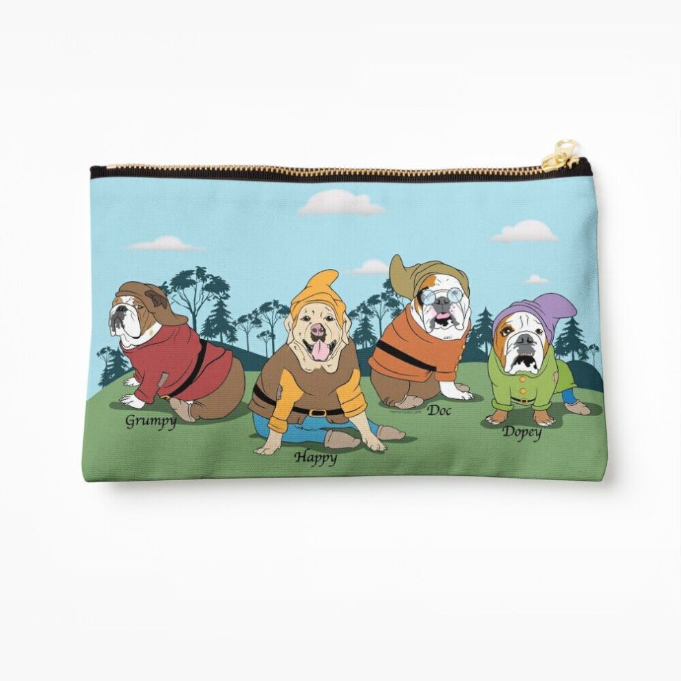 Whibos Makeup Bag The Bulldog Dwarves Cosmetic Organizer Tyvek Paper Bags Zipper Pouch