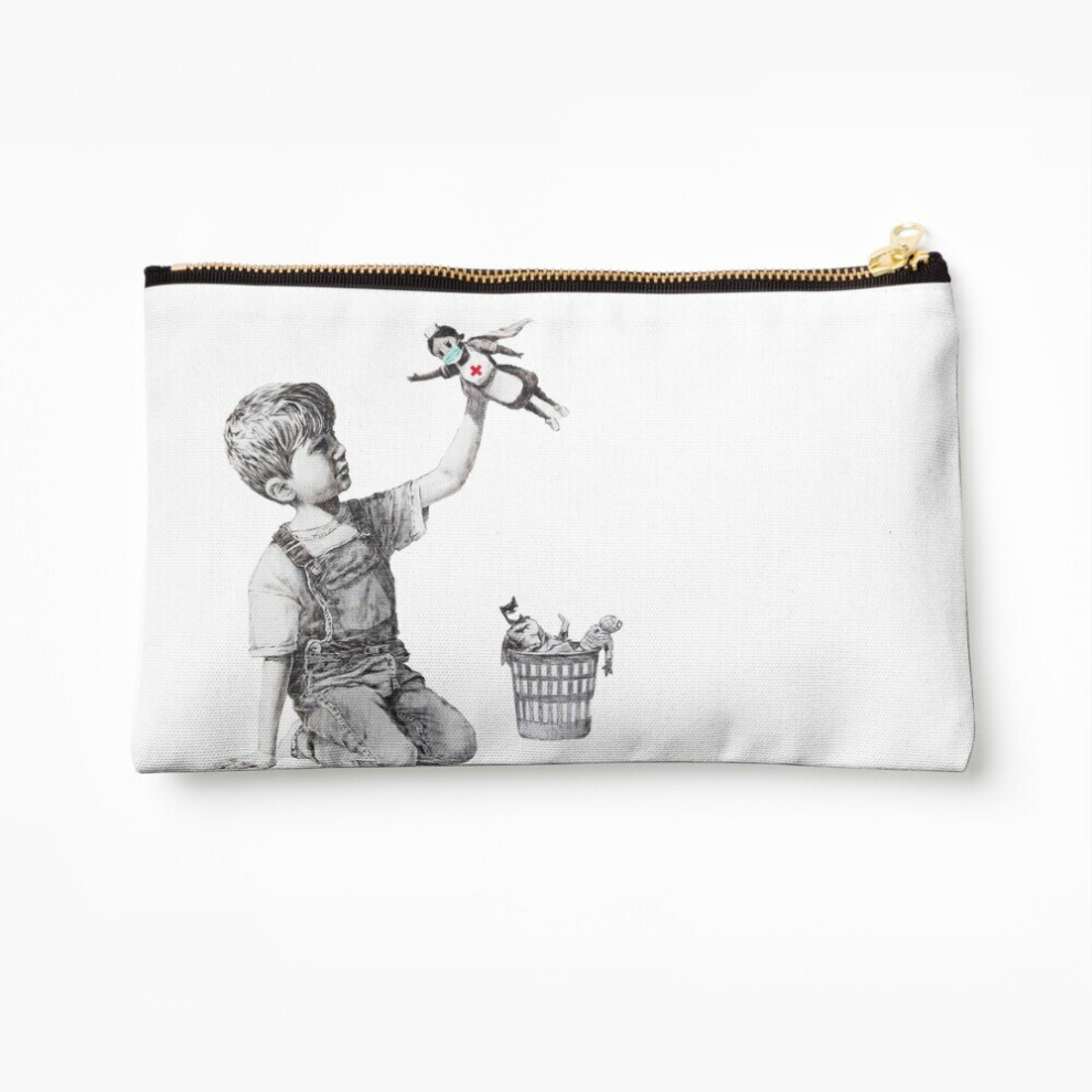 Whibos Makeup Bag Banksy Tribute To Nurses Cosmetic Organizer Tyvek Paper Bags Zipper Pouch