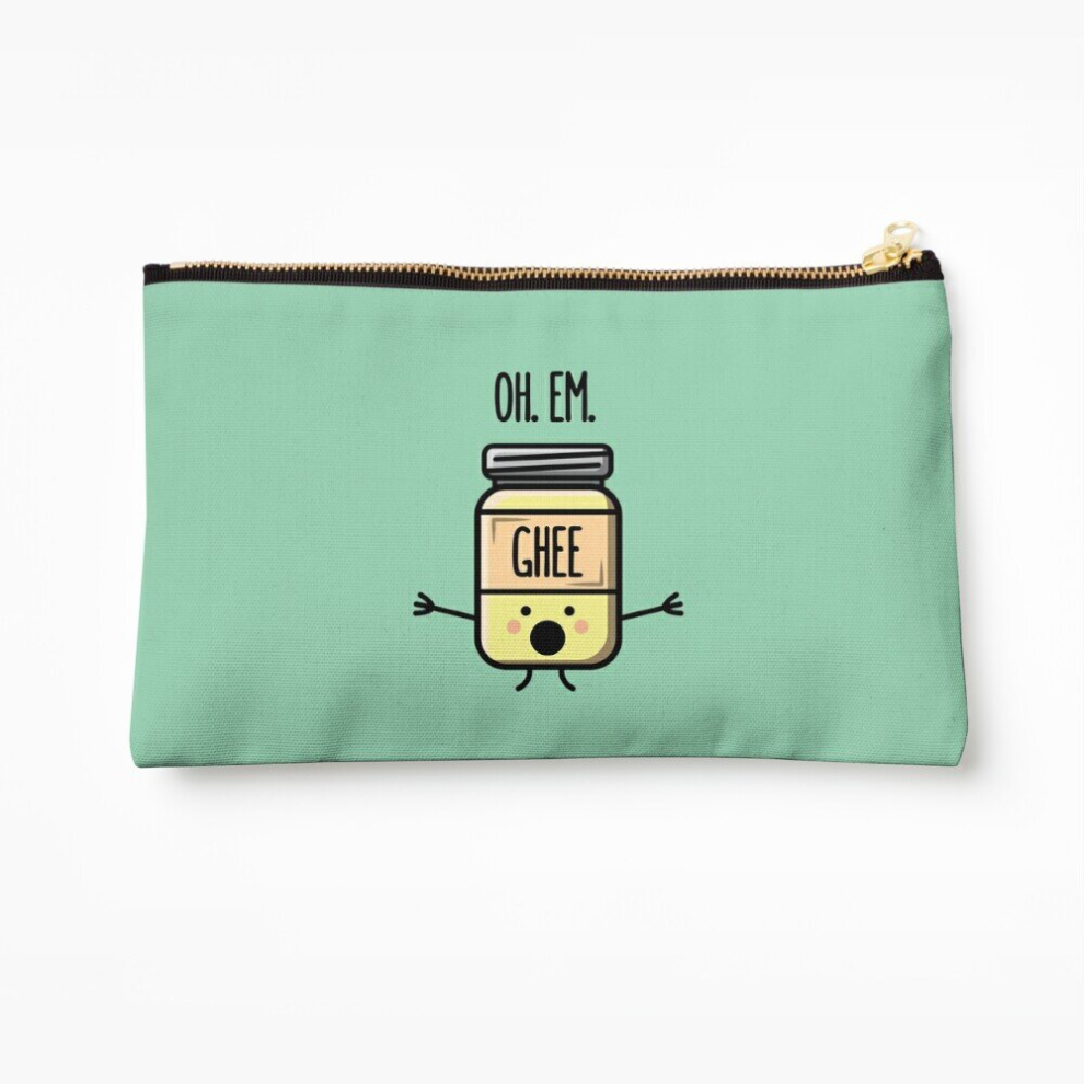 Whibos Makeup Bag Oh Em Ghee - Funny Desi Puns Cosmetic Organizer Tyvek Paper Bags Zipper Pouch