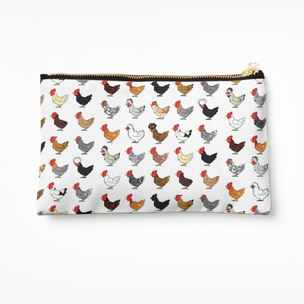 Whibos Makeup Bag Chicken Breeds (Captionless) Cosmetic Organizer Tyvek Paper Bags Zipper Pouch