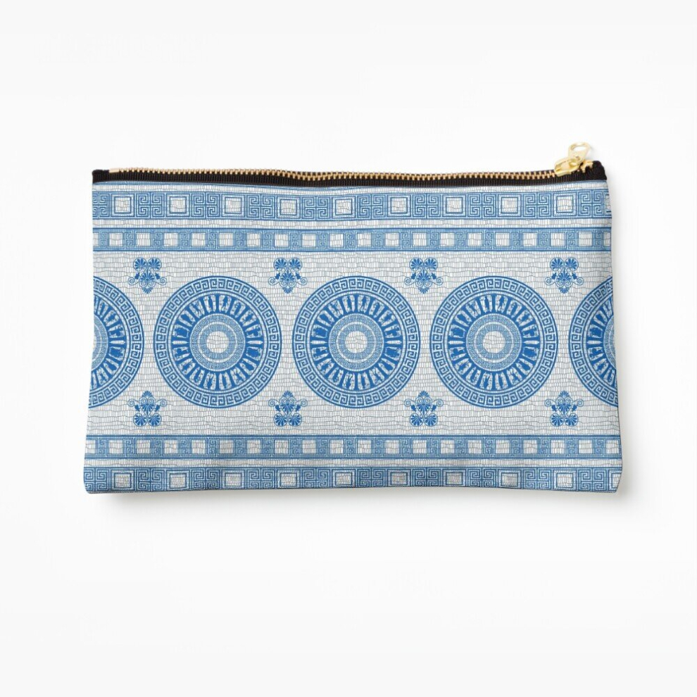 Whibos Blue Makeup Bag Greek Gods Pattern ( Version) Cosmetic Organizer Tyvek Paper Bags Zipper Pouch