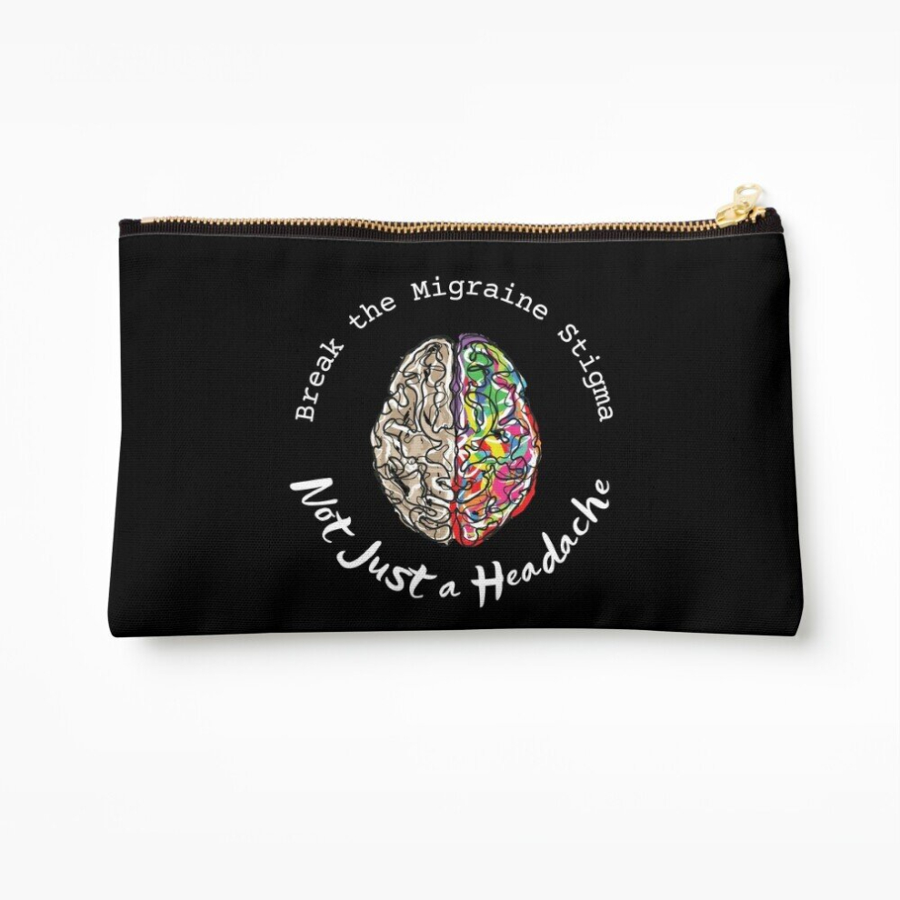 Whibos Black Makeup Bag Break The Stigma (Black) Cosmetic Organizer Tyvek Paper Bags Zipper Pouch