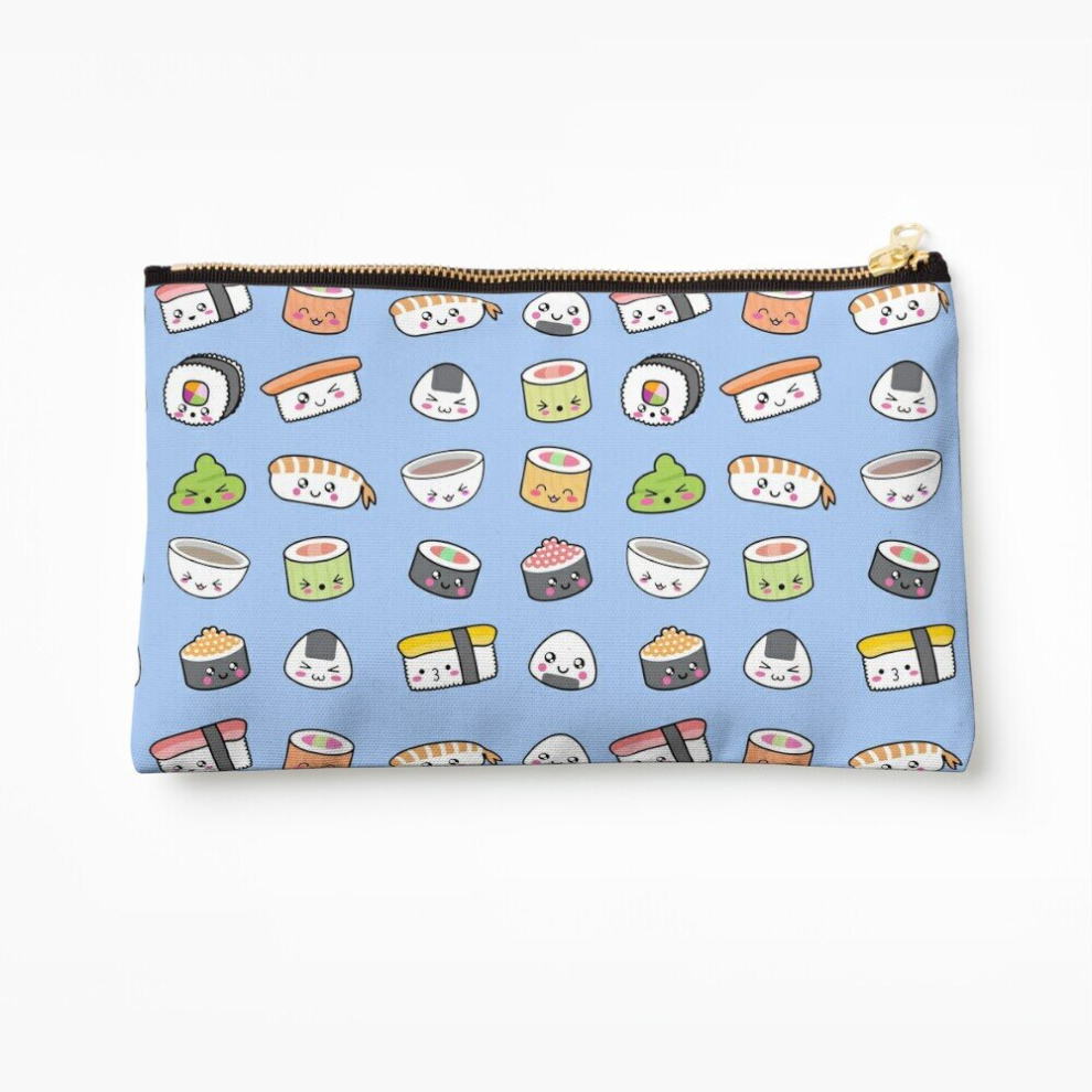 Whibos Makeup Bag Happy Kawaii Sushi Pattern Cosmetic Organizer Tyvek Paper Bags Zipper Pouch