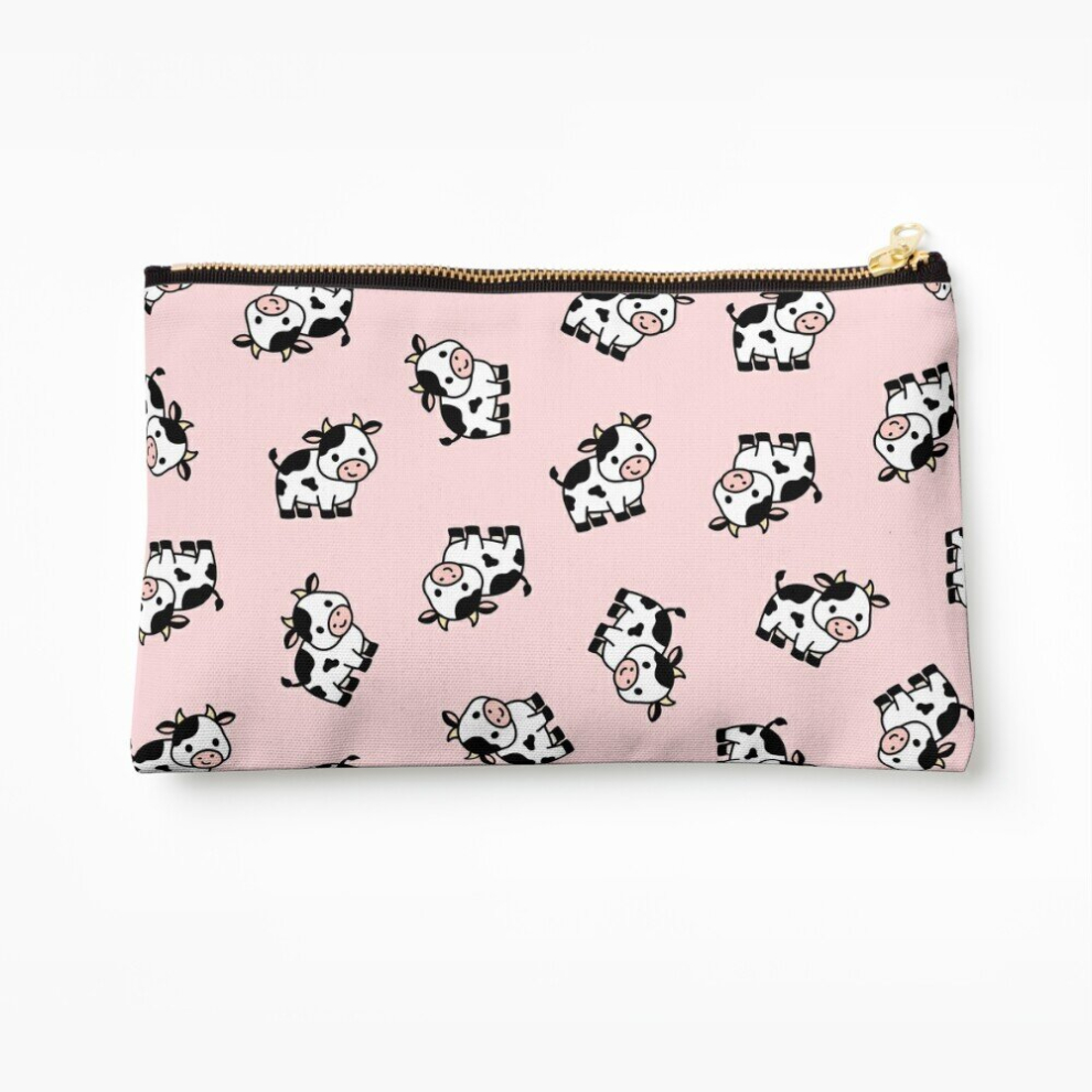 Whibos Makeup Bag Cow Cosmetic Organizer Tyvek Paper Bags Zipper Pouch