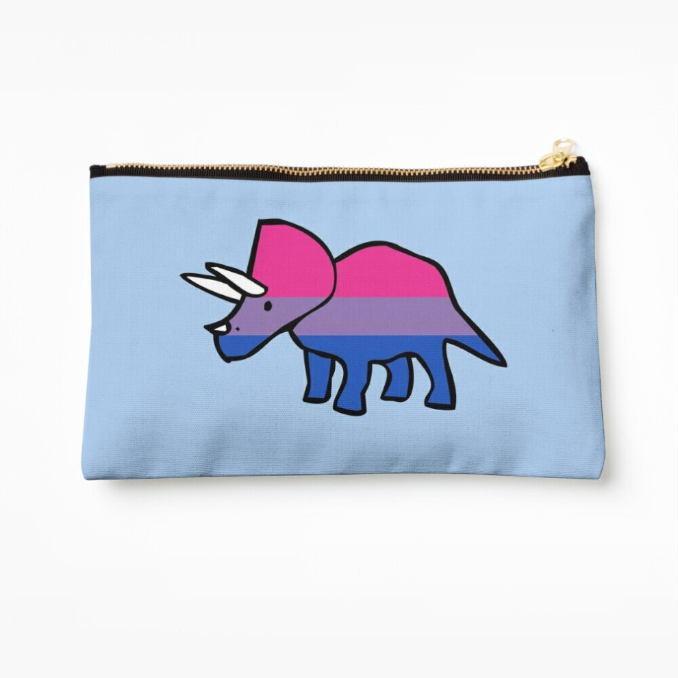Whibos Makeup Bag Biceratops (Bisexual Triceratops) Cosmetic Organizer Tyvek Paper Bags Zipper Pouch