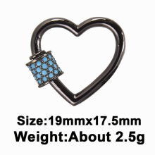 Heart-shaped Turnbuckle Colorful Metal Buckle Micros Paved High Zircon Screw Clasp DIY Love Jewelry Accessories
