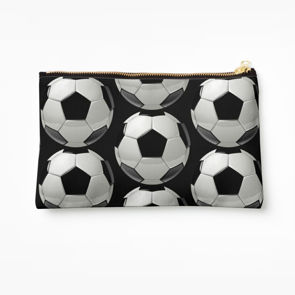 Whibos Makeup Bag Cool Soccer Ball 3D Graphic. Cosmetic Organizer Tyvek Paper Bags Zipper Pouch