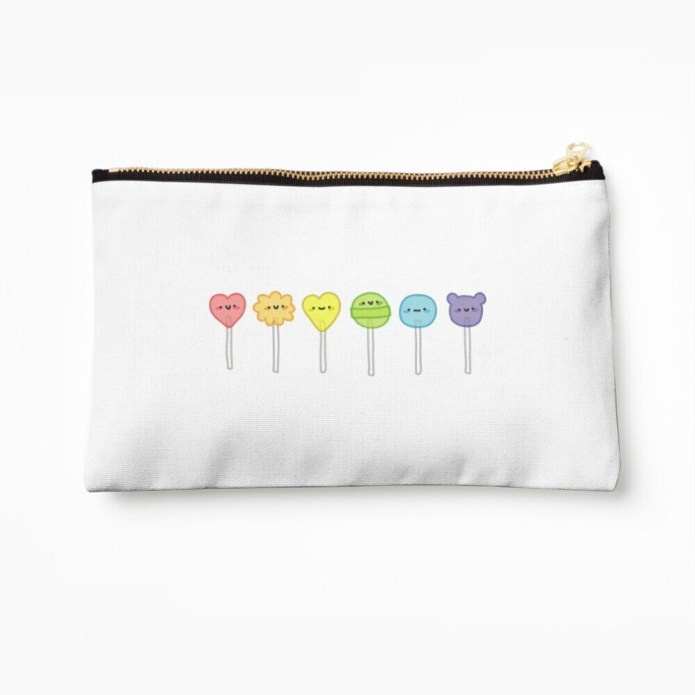 Whibos Makeup Bag Rainbow Lollipops Cosmetic Organizer Tyvek Paper Bags Zipper Pouch