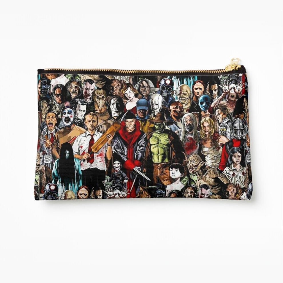Whibos Makeup Bag Horror Collection Cosmetic Organizer Tyvek Paper Bags Zipper Pouch