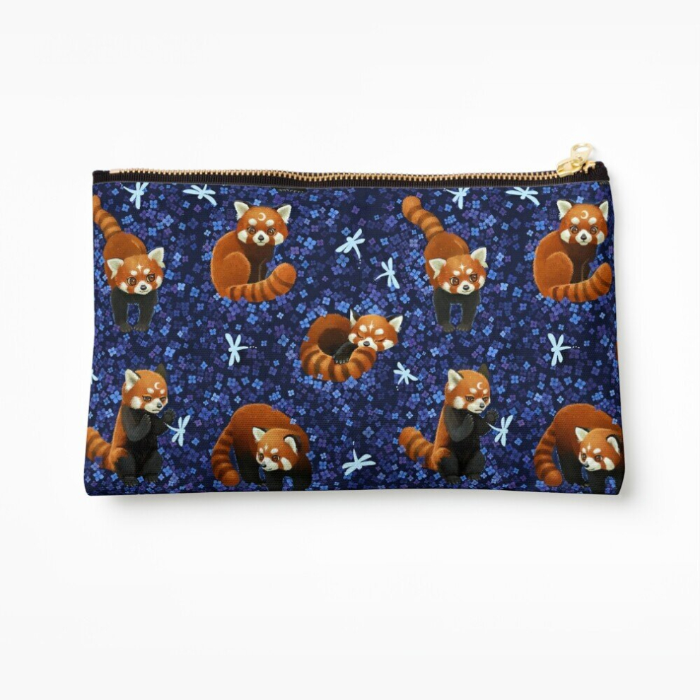Whibos Red Makeup Bag Pandas Pattern Cosmetic Organizer Tyvek Paper Bags Zipper Pouch