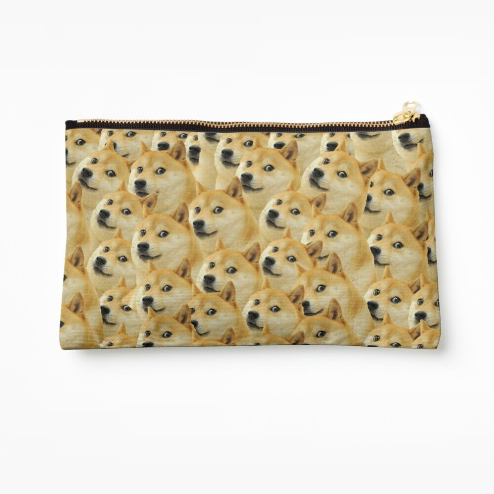 Whibos Makeup Bag Doge Wow Pattern Shiba Inu Doggo Dog Meme Montage Cosmetic Organizer Tyvek Paper Bags Zipper Pouch