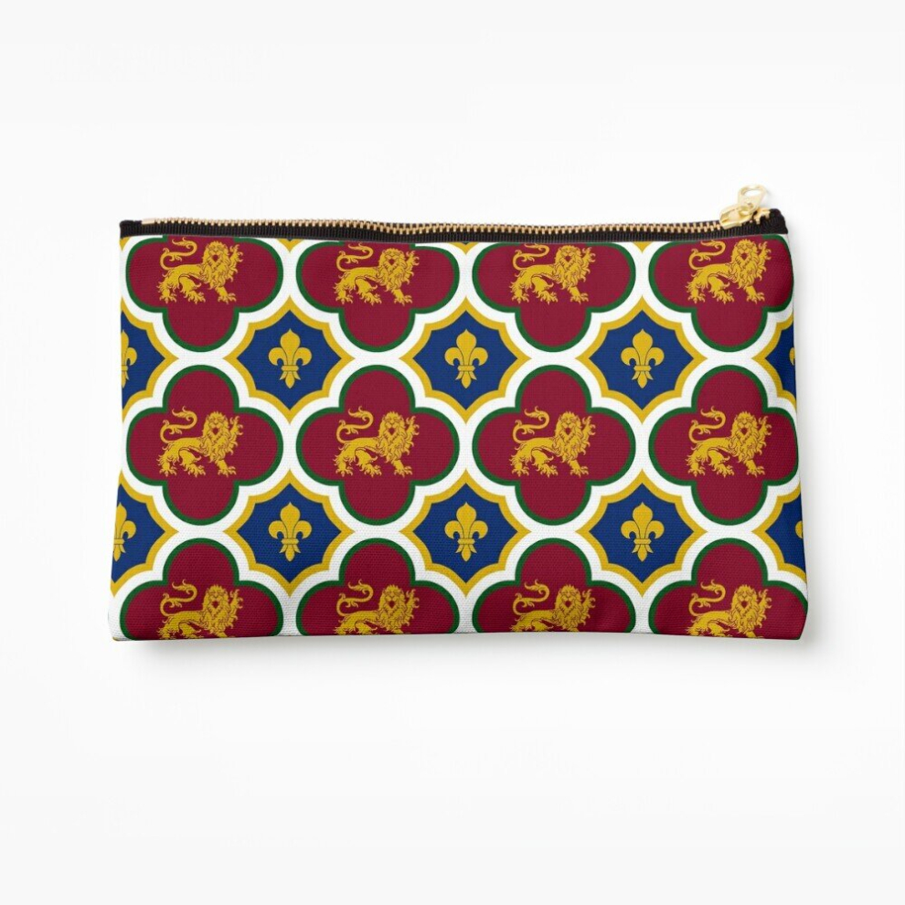 Whibos Makeup Bag Rochester Cathedral Medieval Heraldic Lion And Fleur De Lys Cosmetic Organizer Tyvek Paper Bags Zipper Pouch