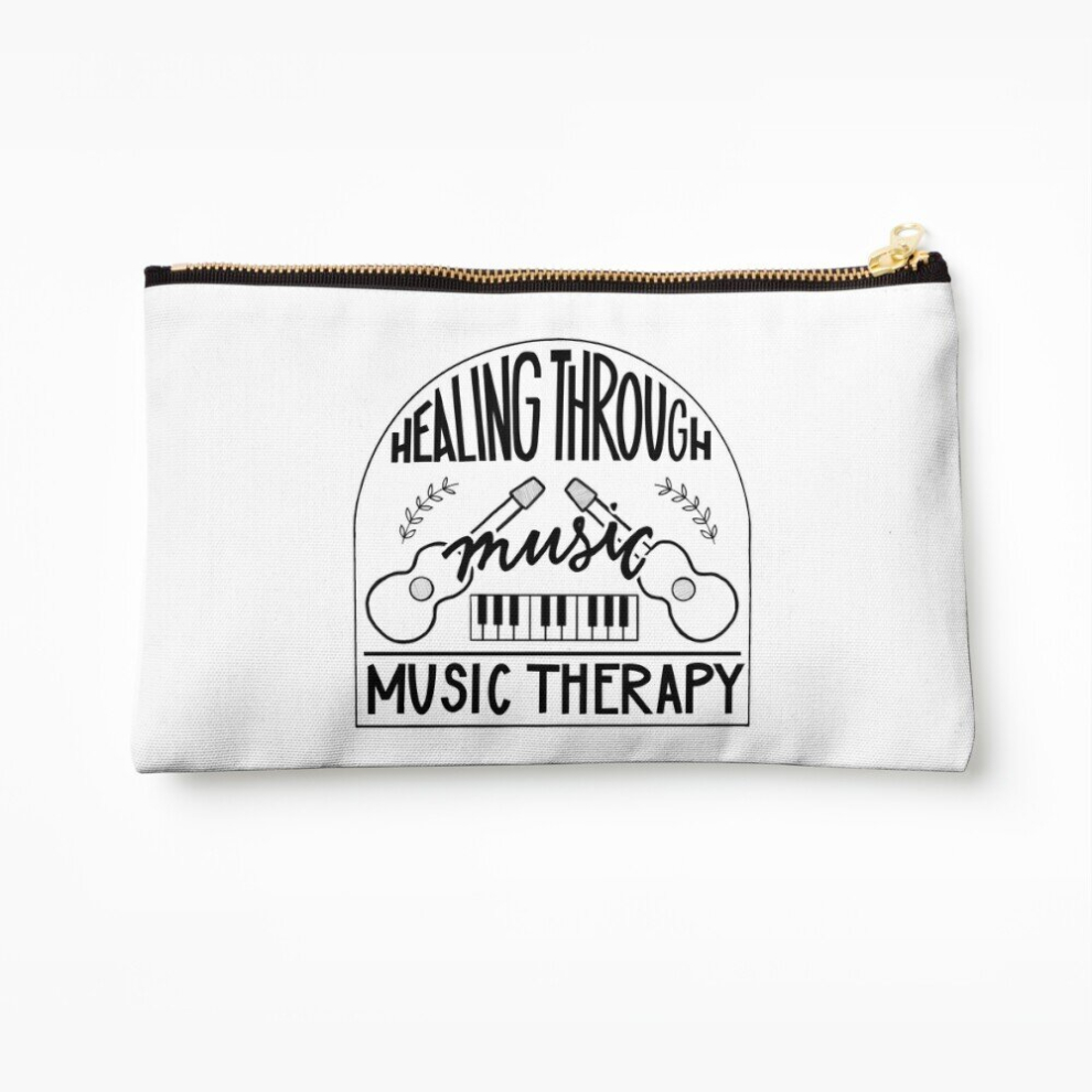 Whibos Makeup Bag Healing Through Music: Music Therapy Cosmetic Organizer Tyvek Paper Bags Zipper Pouch