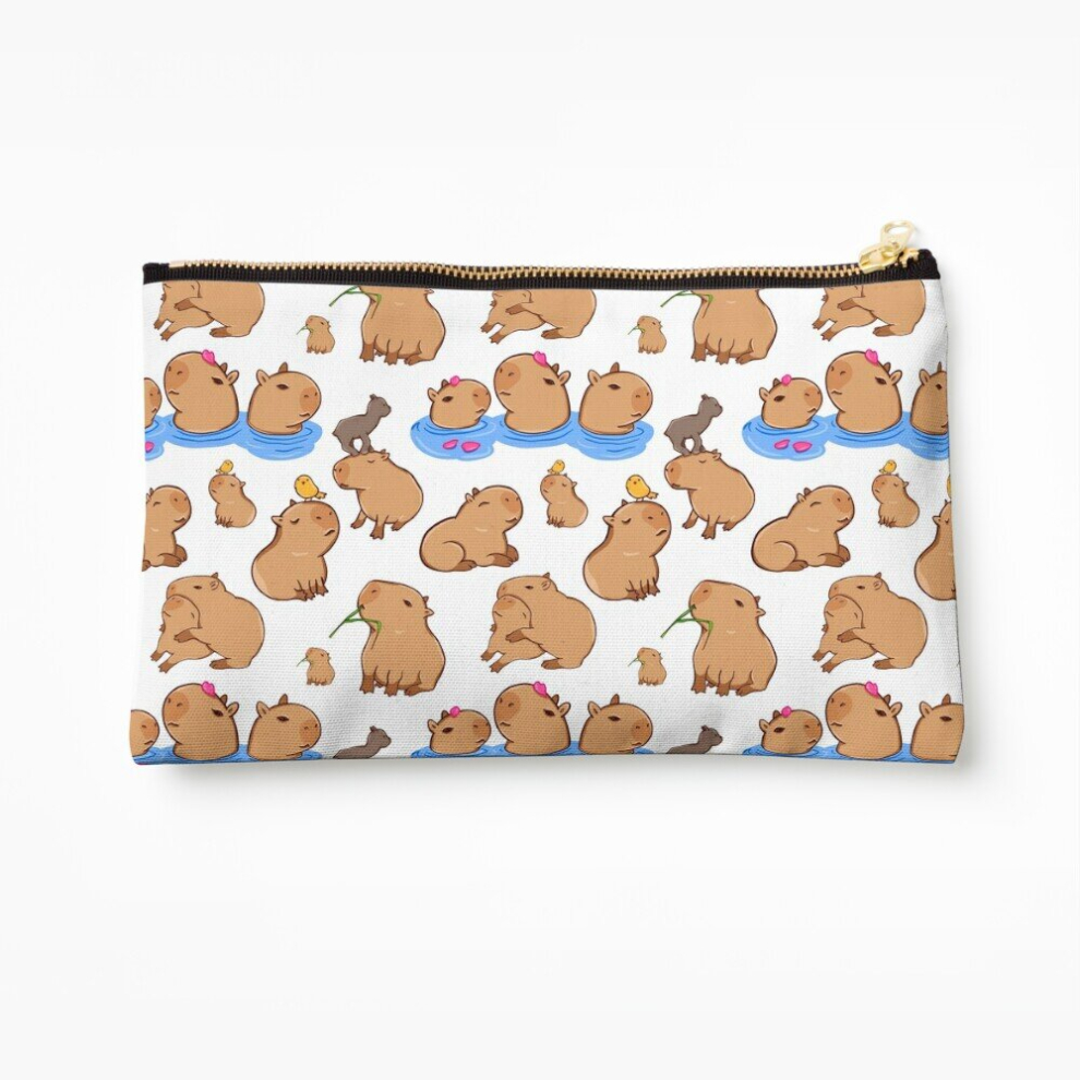 Whibos Makeup Bag Capybara Pattern Cosmetic Organizer Tyvek Paper Bags Zipper Pouch