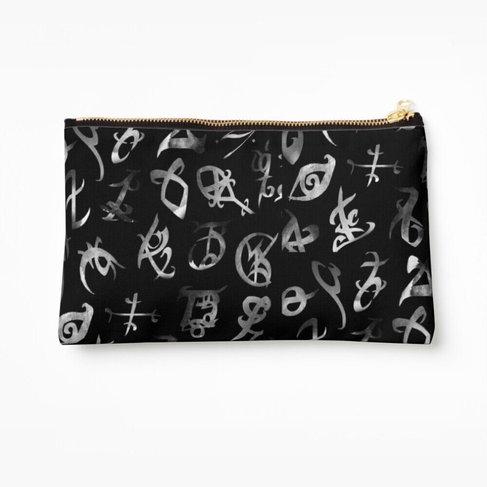 Whibos Silver Makeup Bag Runes Cosmetic Organizer Tyvek Paper Bags Zipper Pouch