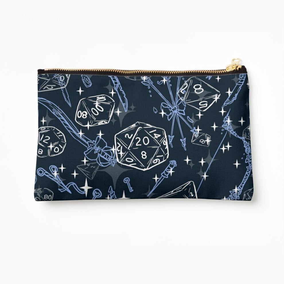 Whibos Makeup Bag Azure~Pretty D&D Gear For Babes Everywhere-Rogue Cosmetic Organizer Tyvek Paper Bags Zipper Pouch