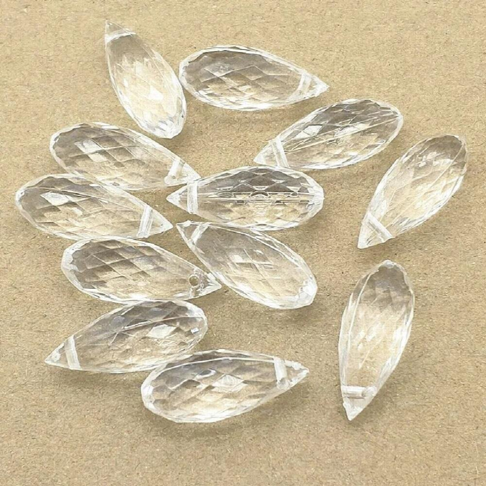 arrival! 30x12mm 200pcs Clear Faceted Drop Beads for Necklace Earring DIY Parts Jewelry Findings & Components-image-OPC-PCTPKWV-NEW