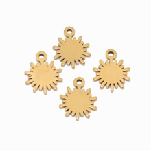 20pcs Stainless Steel Pendant Base Leaf Flower Pendant Charms for Diy Necklace Earrings Jewelry Making