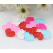 400pcs lovely flat acrylic Mini Heart cabochons charms acrylic confetti glitter heart Flatback Gem 12mm