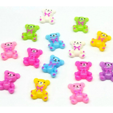 250pcs resin Bear Cabochons, color, Resin Animal Cabochon, Bear Flat Backs, Kawaii, Decoden Supplies polka dots