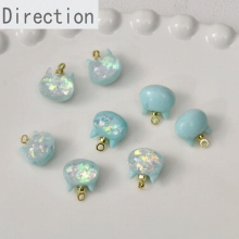 Three-dimensional Glitter Kitten Head Resin Pendant Diy Bracelet Necklace Ear Jewelry Pendant Accessories