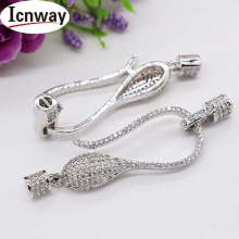 Rhinestone inlay Gold&silver Plated Clasps 1.36*5cm For DIY bracelet necklace