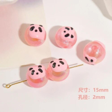 beaded cartoon hand-drawn rabbit tulip panda round beads DIY mobile phone chain bag hanging material accessories