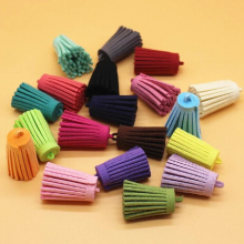 20pcs Mixed Suede Tassel For Keychain Cellphone Straps Jewelry Charms 30mm Leather Tassel