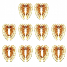 10Pcs Rhinestone Paved Angel Wings Charms 23*20mm Metal Necklace Jewelry Pendant For DIY Earrings Accessories