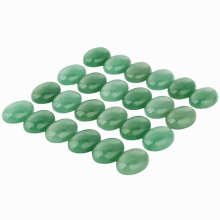 1Lot (10Pc) Green Aventurine Oval Flatback CAB Cabochons Smooth Beads for Jewelry Making