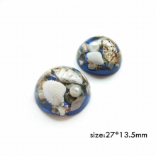 Resin shell diy jewelry hair accessories making material semicircle earring costume marine series conch souvenir 6pcs