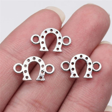20pcs Charms Lucky Horseshoe Good Luck Antique Bronze Silver Pendants DIY Findings Tibetan Jewelry Craft