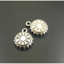 10 Pcs Silver Alloy Beer Bottle Cap Charms Fit Bracelets Necklance DIY Metal Jewelry Making19x18mm A887