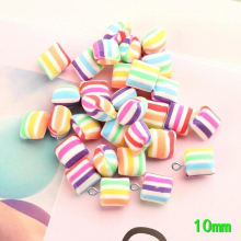 10pcs 10MM Soft ceramics polymer clay sweet sugar candy charms pendants ornament decoration Jewelry making Handicraft Material