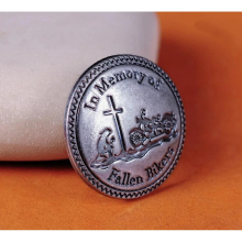 10X 30MM WESTERN BIKER VINTAGE SILVER MOTORCYCLE LEATHERCRAFT CONCHOS IN MEMORY OF FALLEN BIKERS CONCHOS SCREW BACK