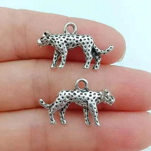 5pcs 24x15mm Antique Silver Leopard Charms Pendant For Jewelry Making DIY Jewelry Findings