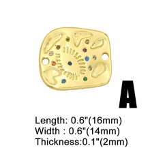 OCESRIO Brass Plated Jewelry Rainbow CZ Stone Evil Eye Charms for Jewelry Making Bulk DIY Mexican Jewelry chma050